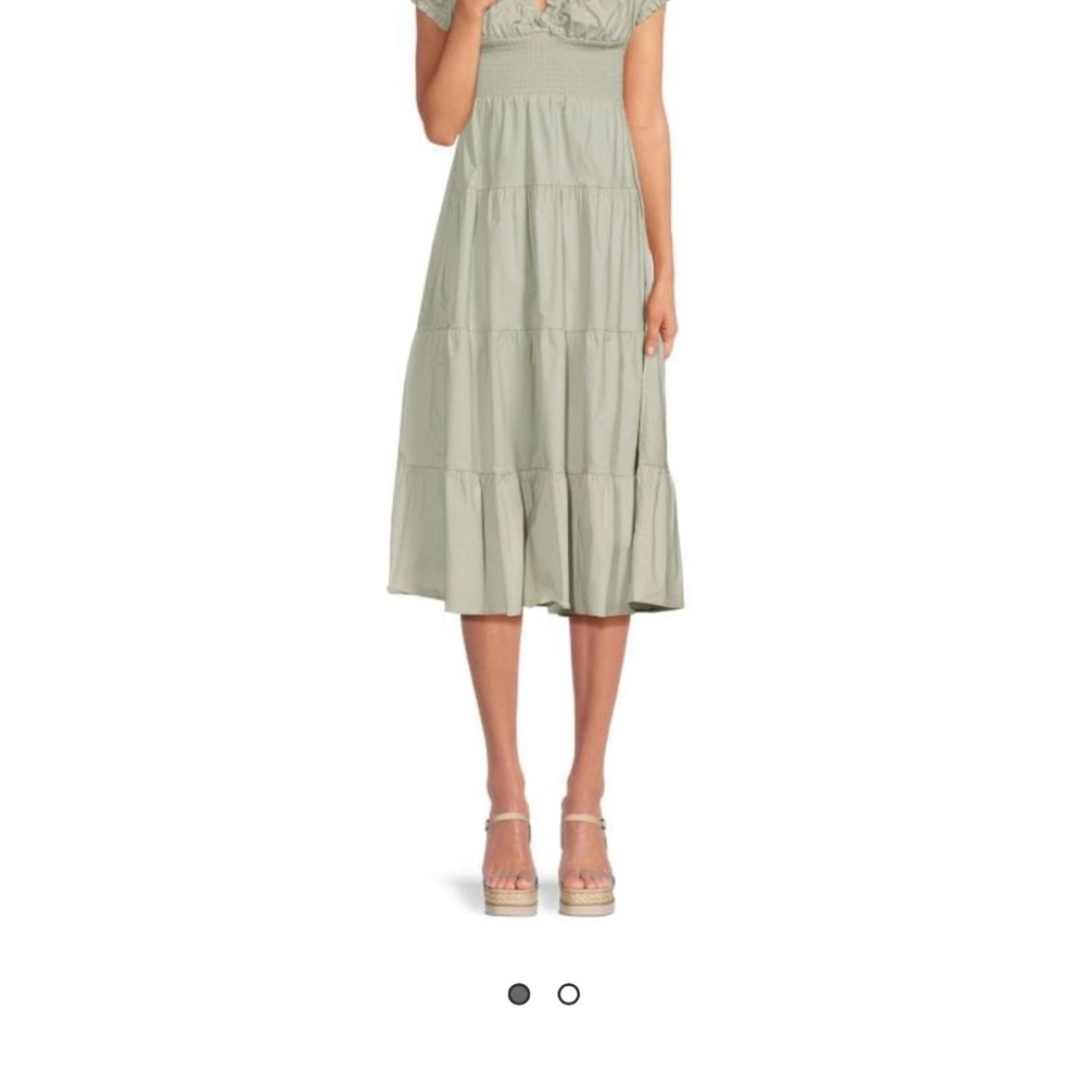WeWoreWhat Sage Smocked Midi Tiered dress